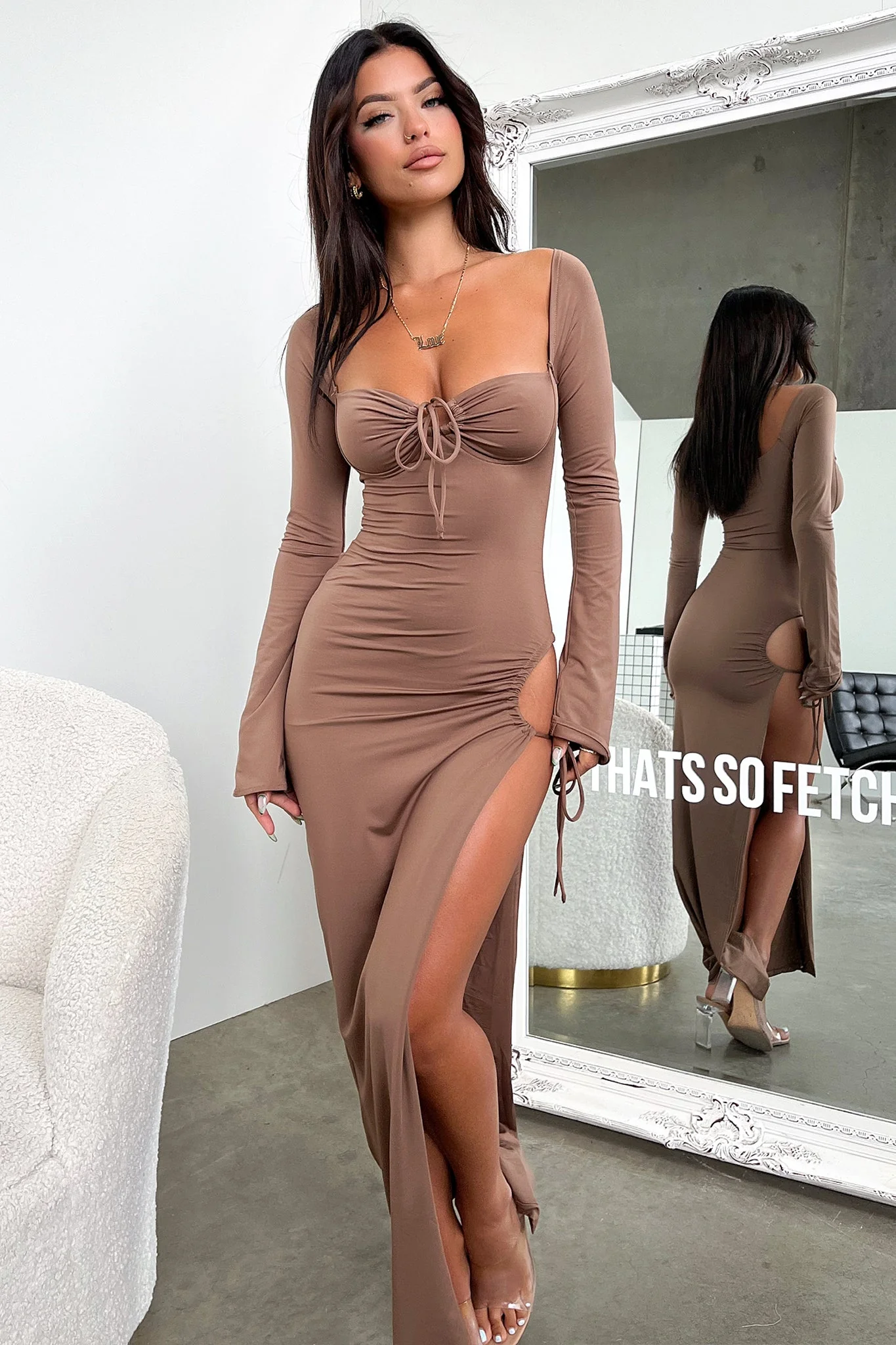 Noor Maxi Dress - Brown