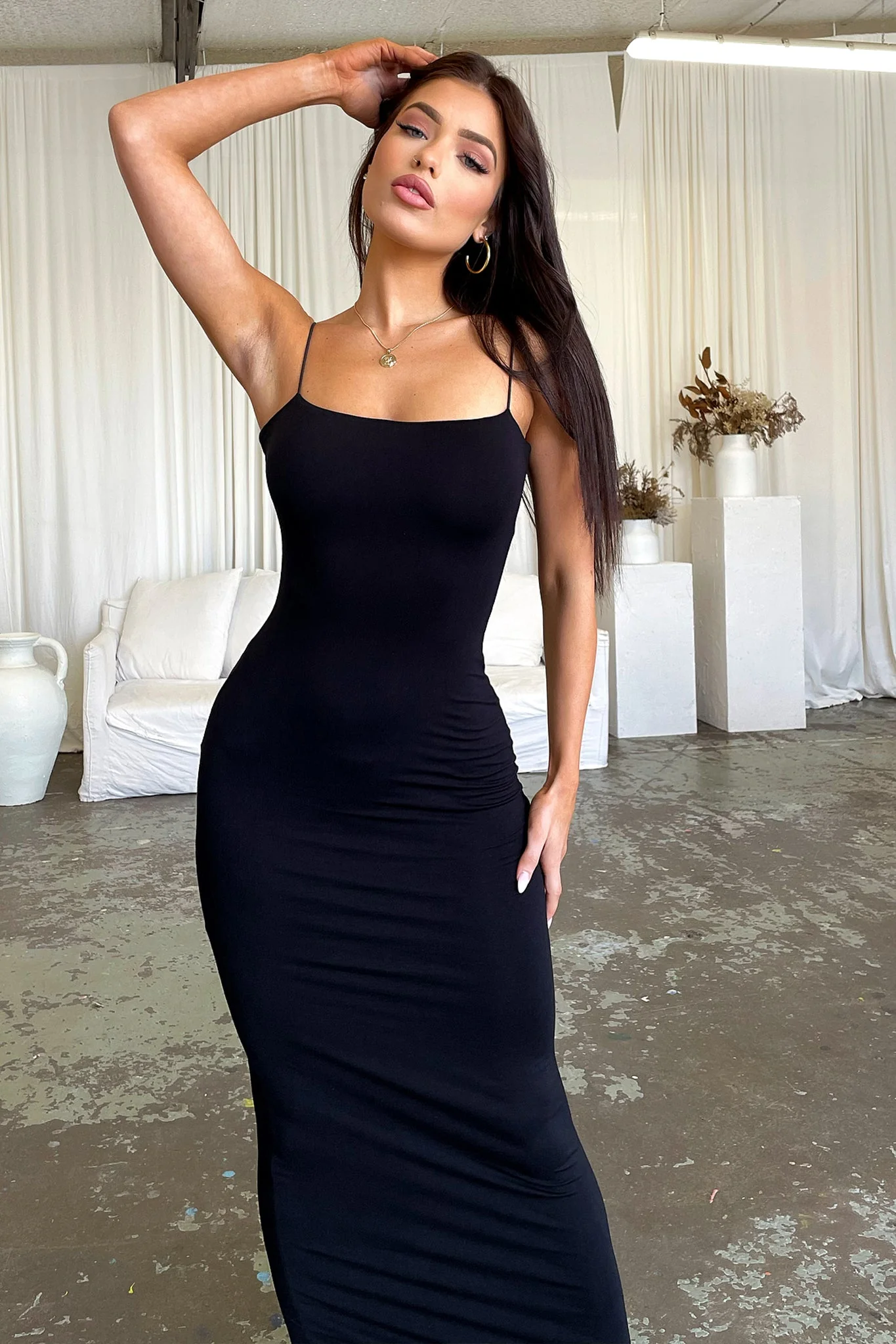 Mace Bodycon Maxi Dress - Black