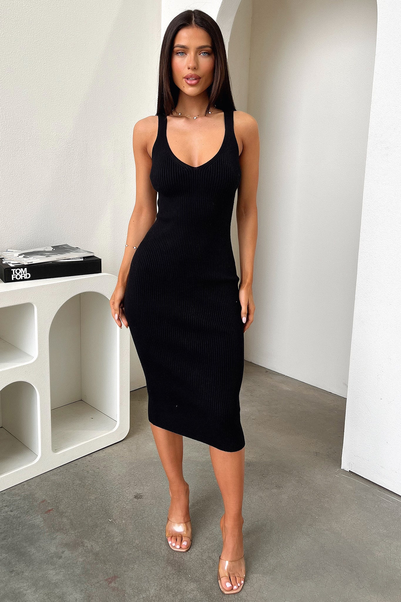 Tamarisa Midi Dress - Black