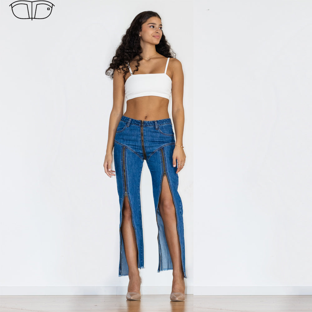 MultiZip Convertible Novelty Jeans Dark Blue