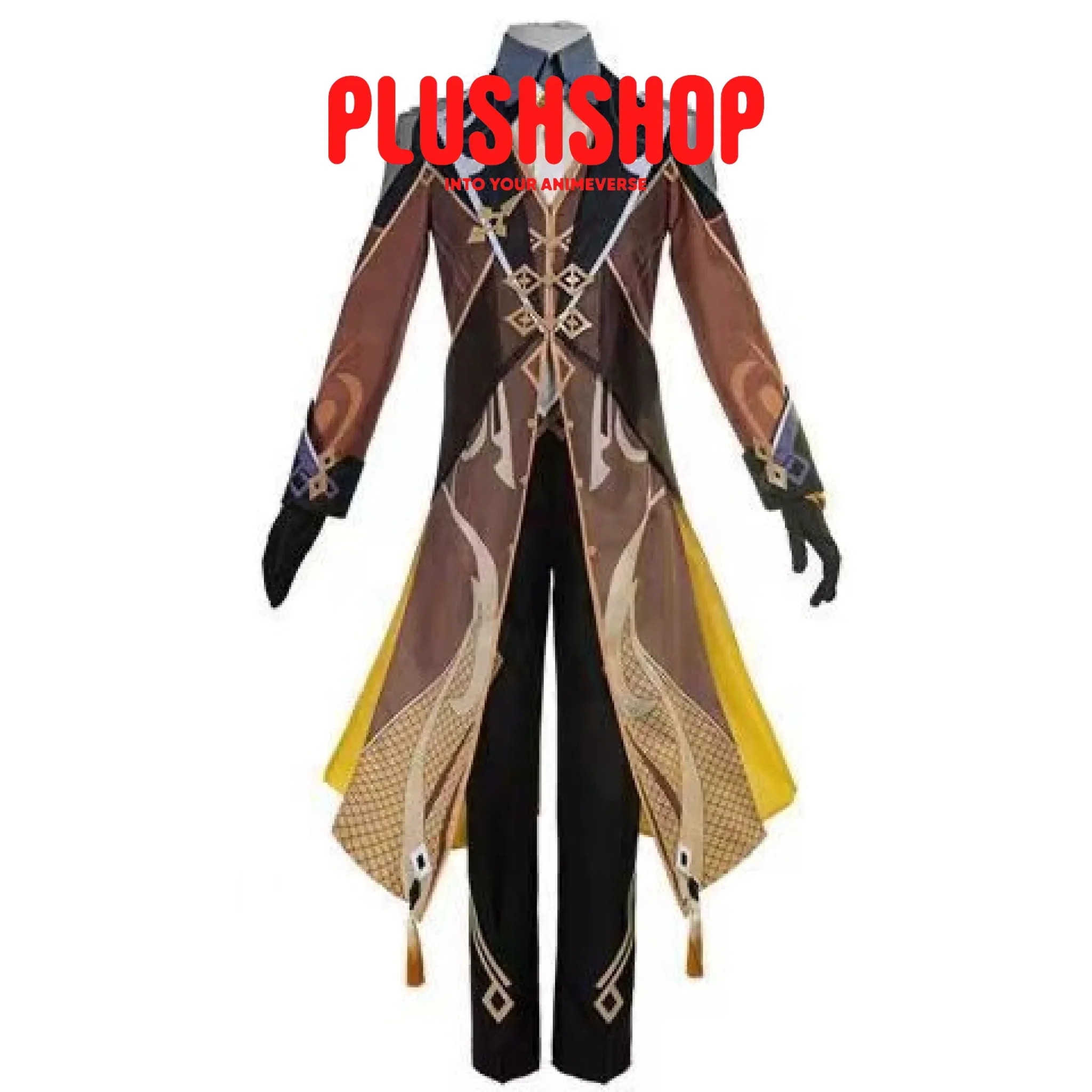 Genshin Impact Zhongli Cosplay Costume Full Set Wig Costume