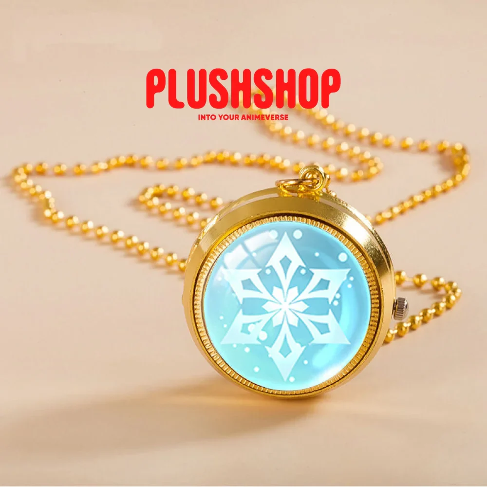 Genshin Pendant Metal Pocket Watch Necklace