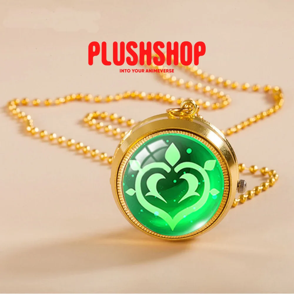 Genshin Pendant Metal Pocket Watch Necklace