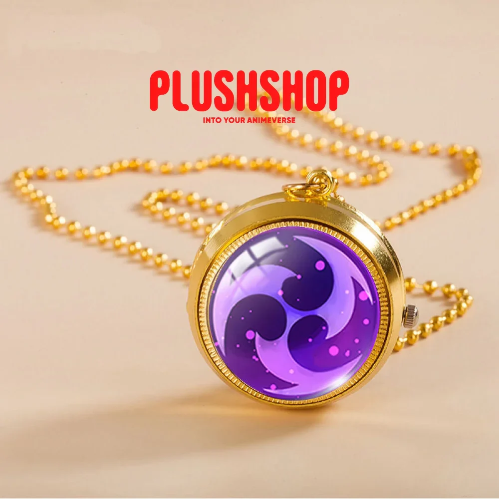 Genshin Pendant Metal Pocket Watch Necklace