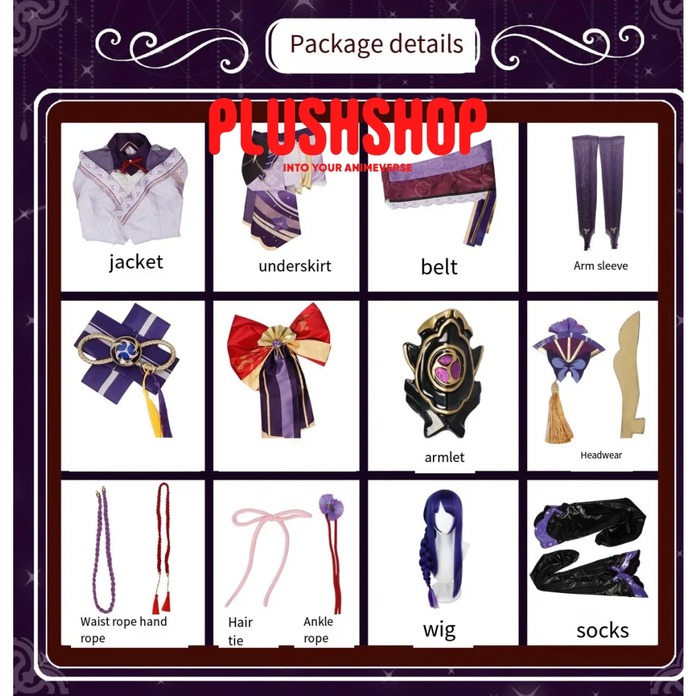 Raiden Cosplay Outfit Clothes Full Set Included
