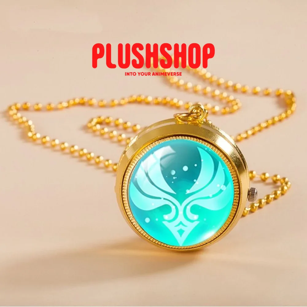 Genshin Pendant Metal Pocket Watch Necklace