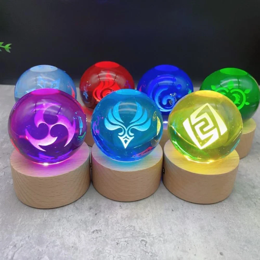 Genshin Visions Glowing Crystal Ball Lights Toy