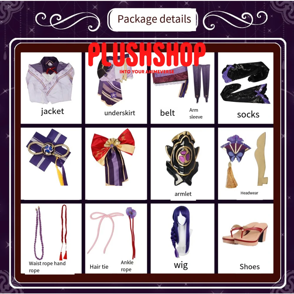 Raiden Cosplay Outfit Clothes Full Set Included