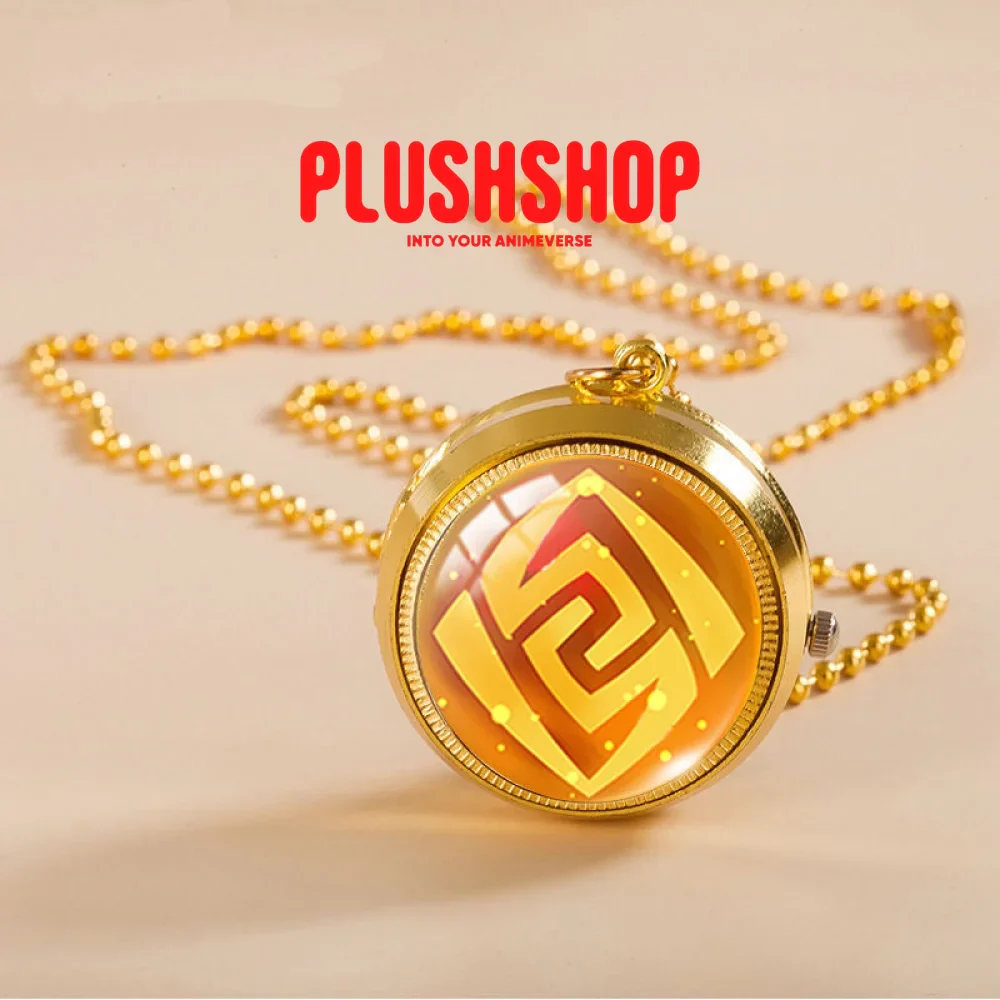 Genshin Pendant Metal Pocket Watch Necklace
