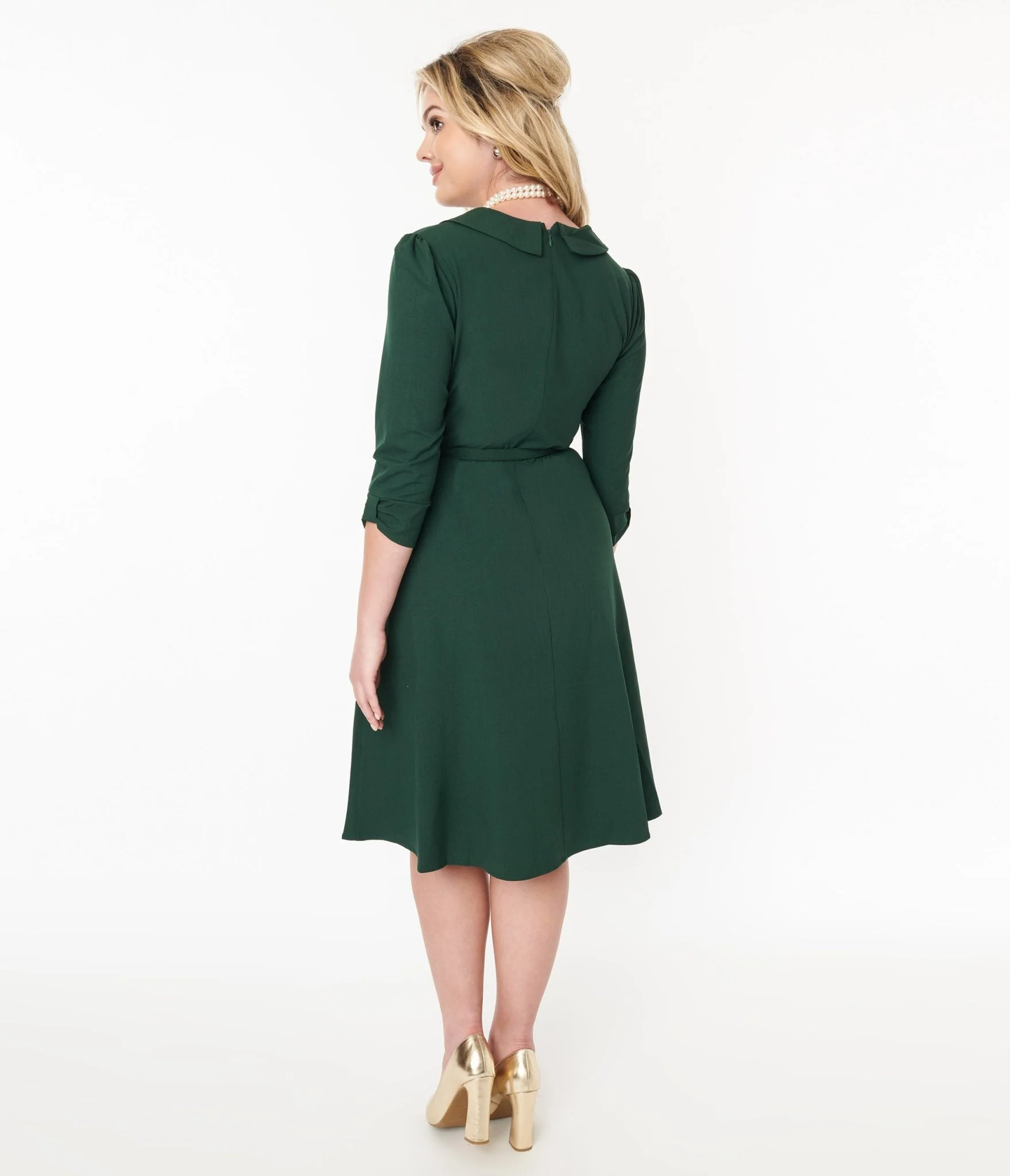 Voodoo Vixen Green Neck Tie Swing Dress