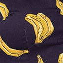 1960s Navy & Yellow Banana Print Jani Swing Dress