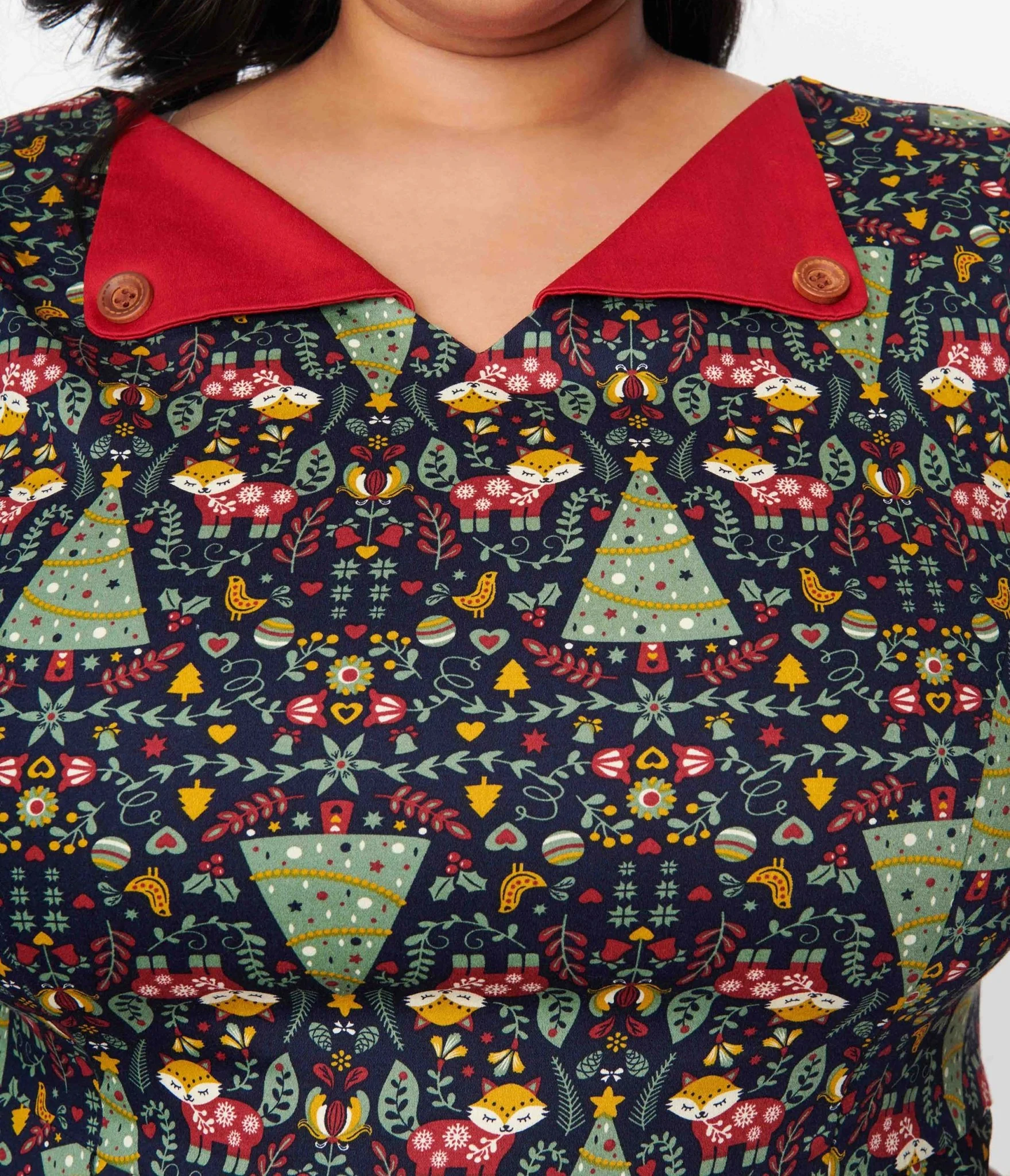 Navy Heritage Scandi Swing Dress