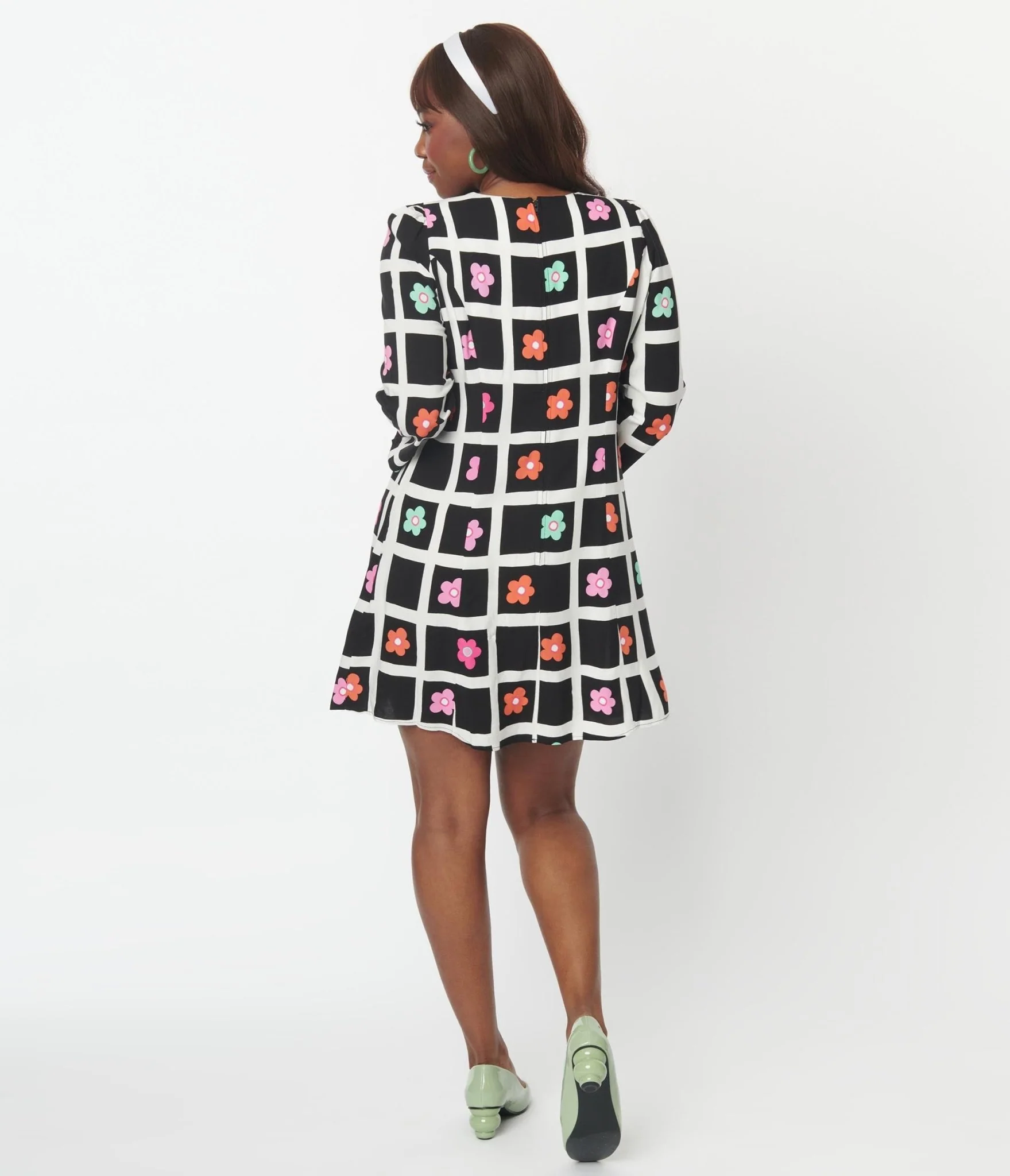 Hell Bunny Black & White Daisy Mini Dress