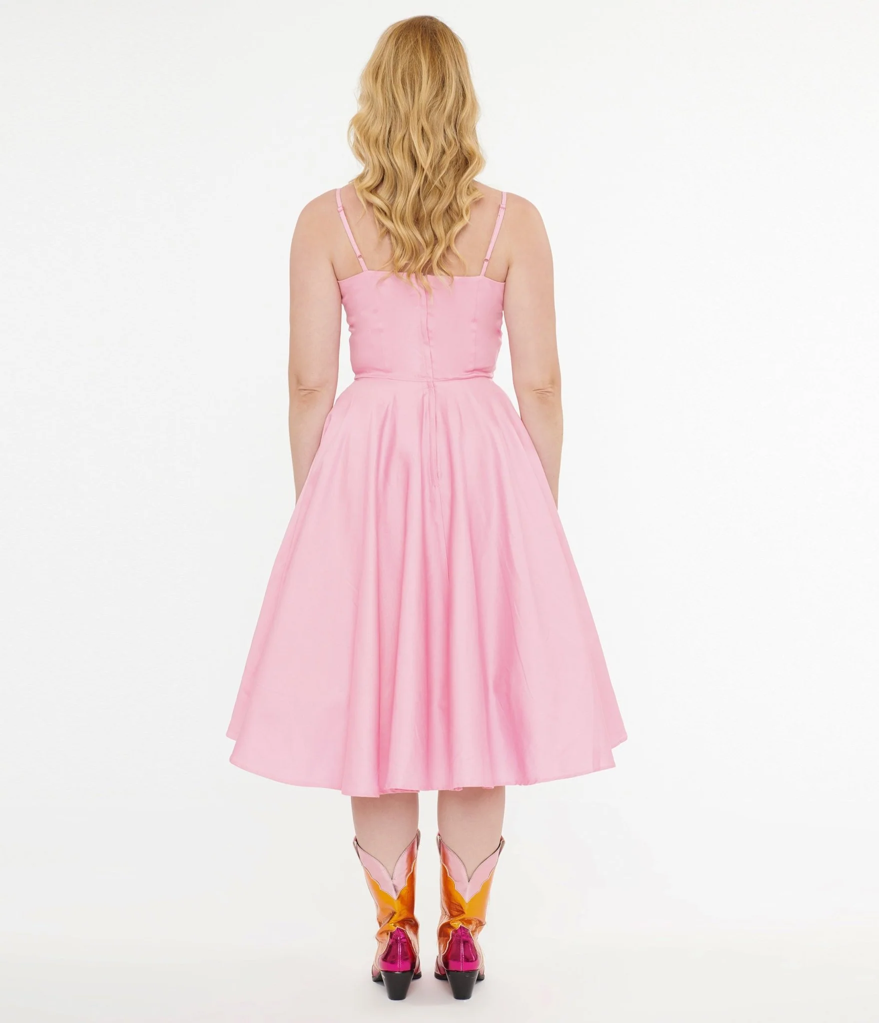 Tatyana 1950s Candy Pink Peggy Swing Dress