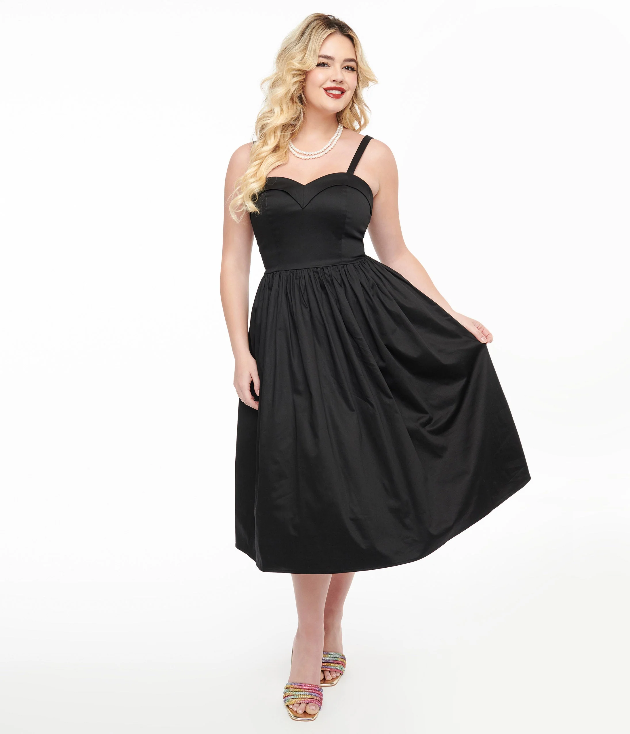 Collectif 1950s Black Kiana Swing Dress