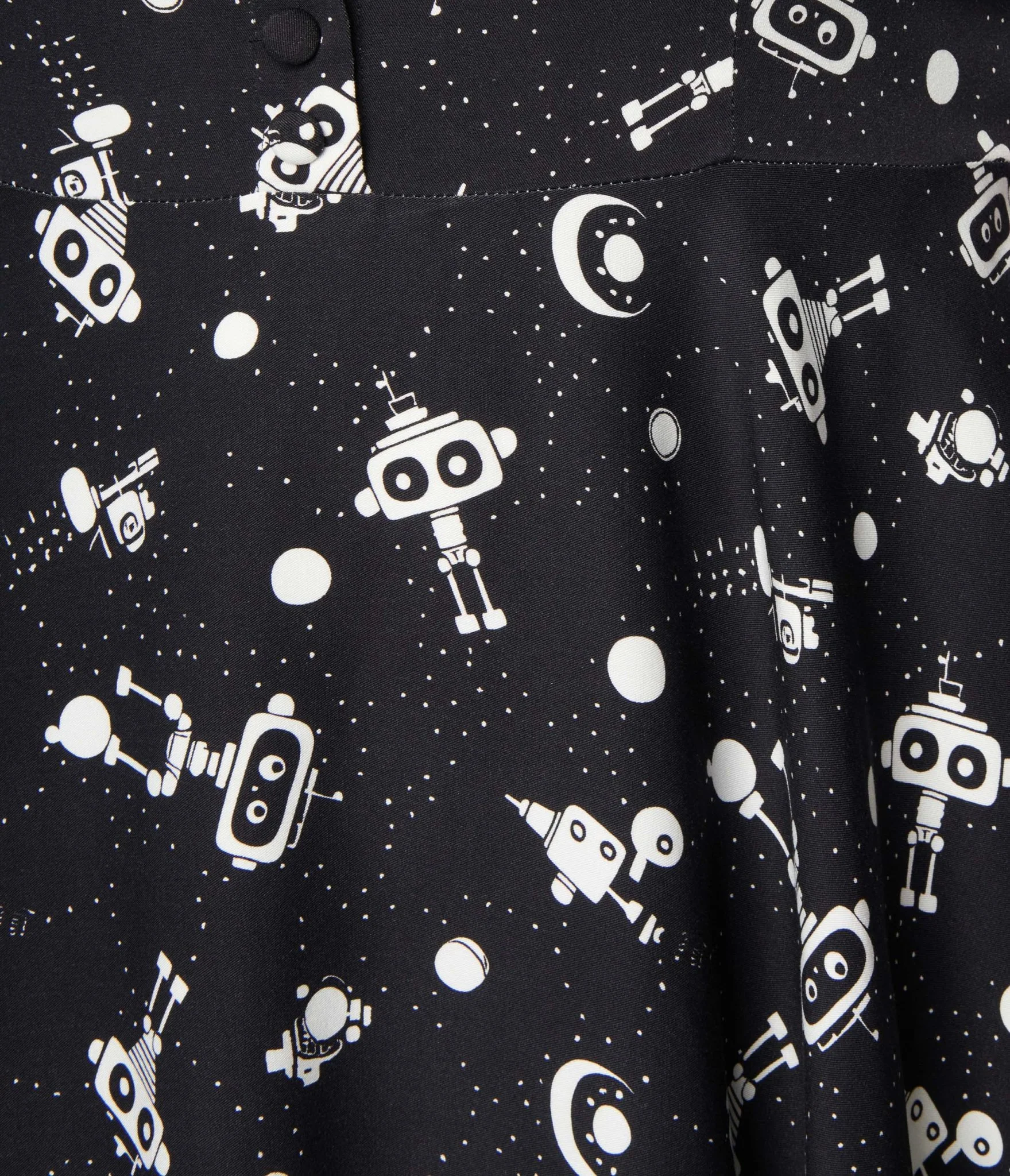 Black & White Robot Heidi Swing Dress