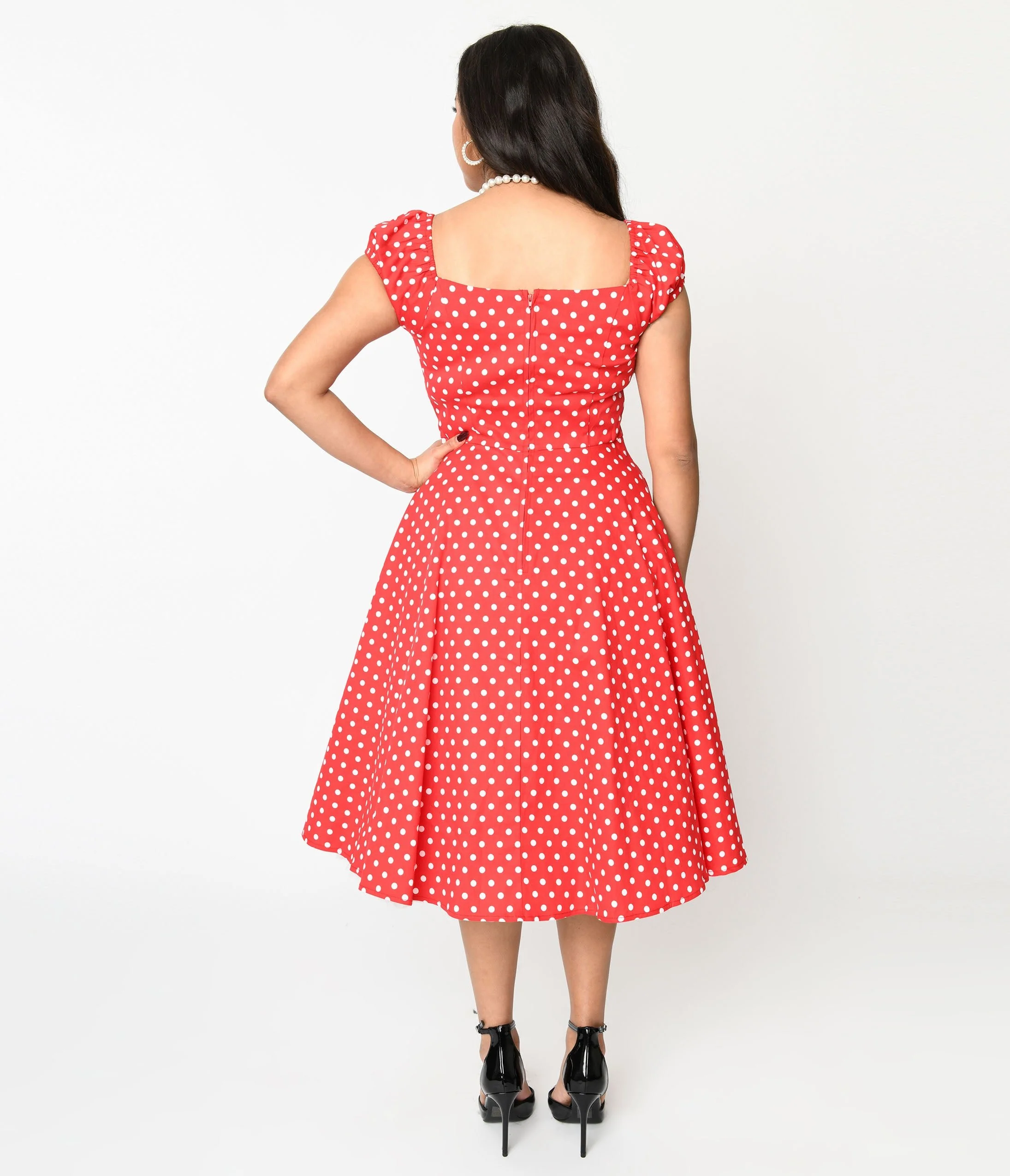 Red & White Polka Dot Sweet Spot Swing Dress