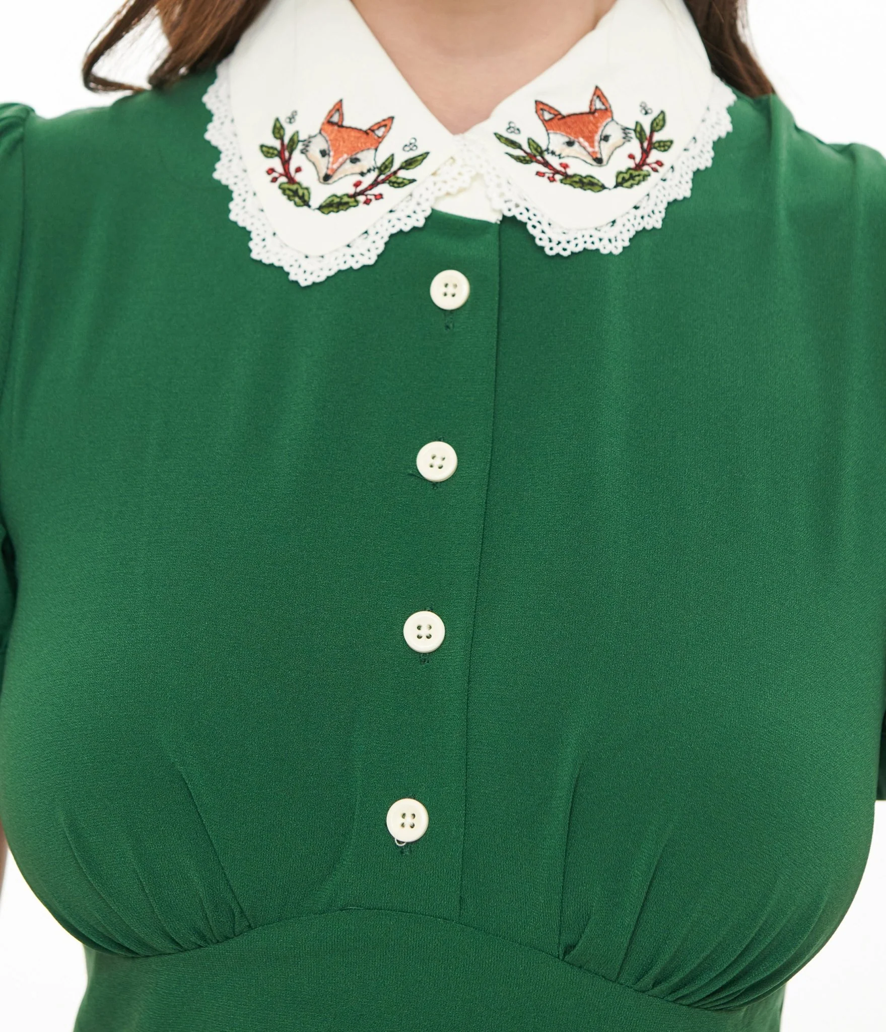 Hell Bunny 1950s Green Basil Fox Mini Dress
