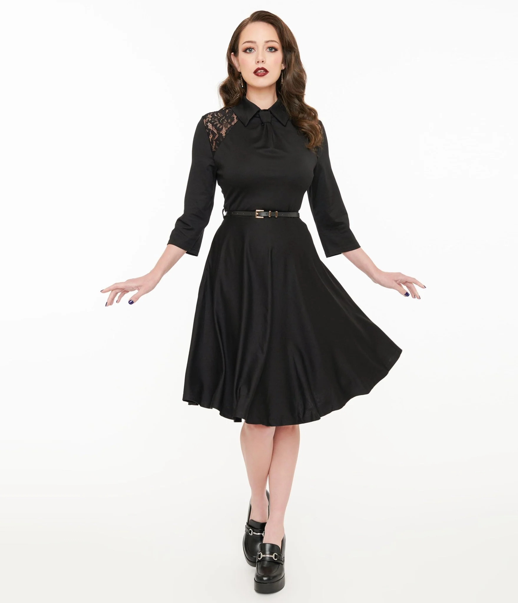 Witchwood Bags Black Lace Shelley Fit & Flare Dress