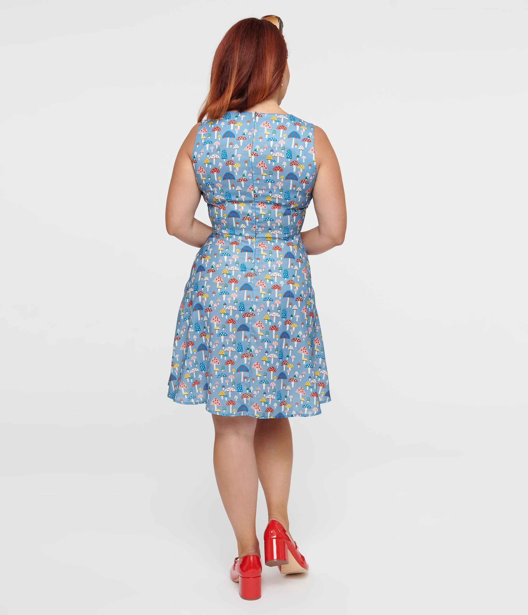 Blue Mushroom Fit & Flare Dress
