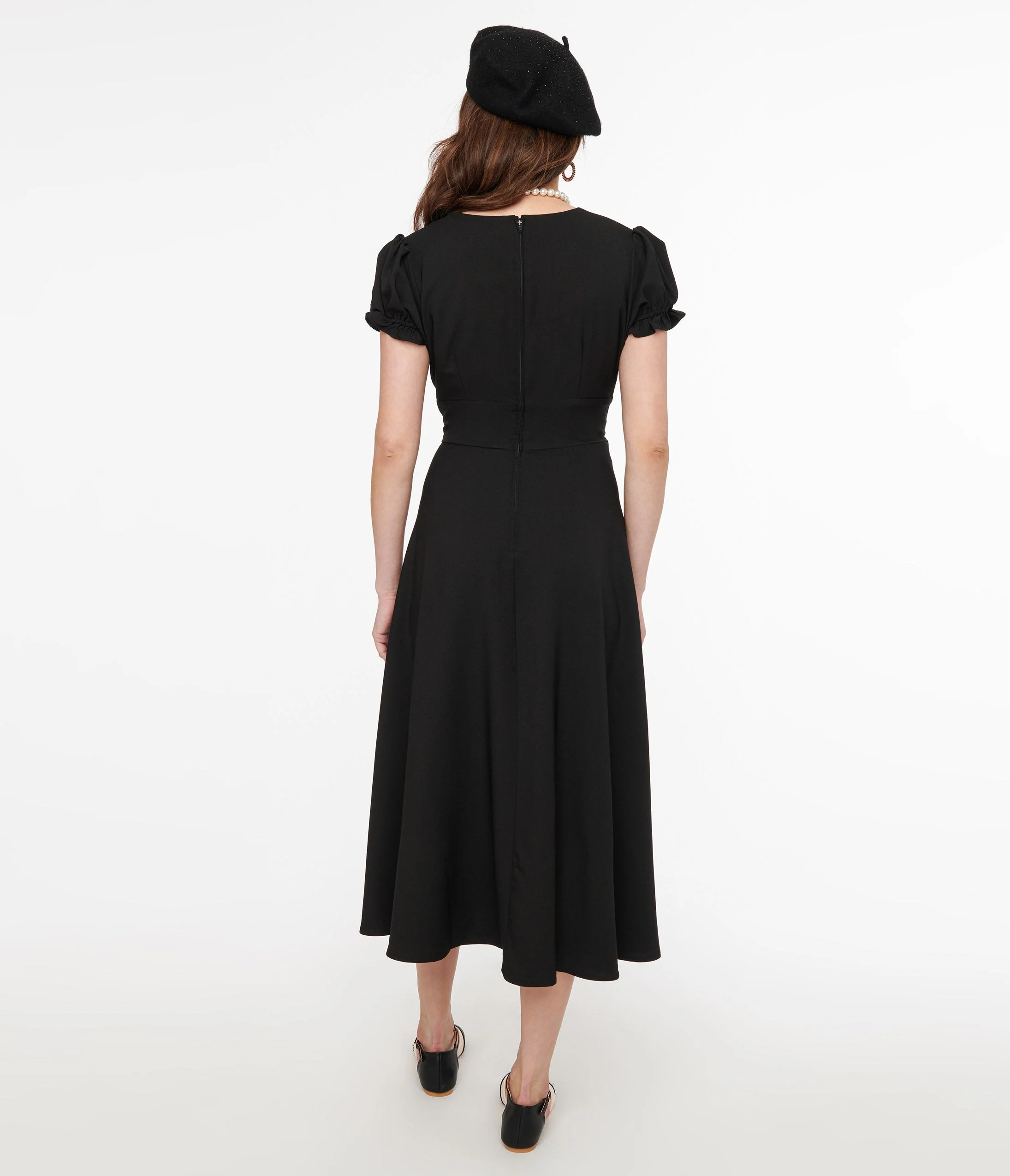Hell Bunny 1930s Black Midi Jinx Dress