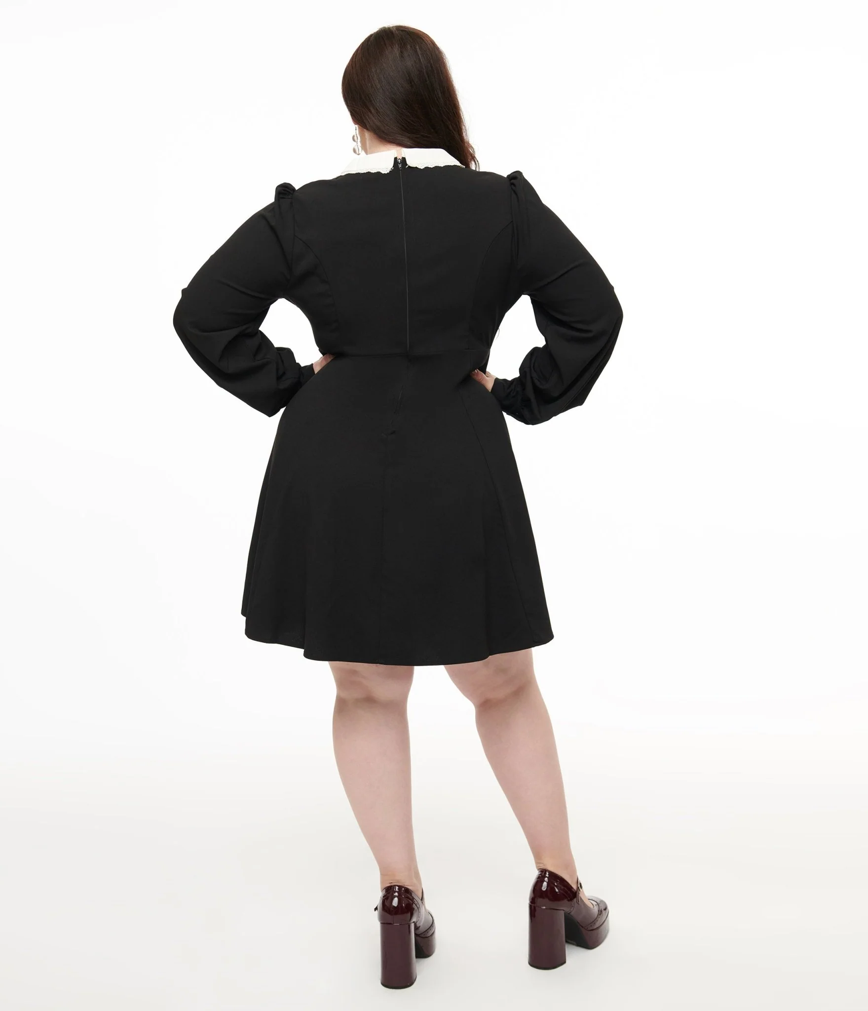 Hell Bunny Plus Size 1960s Black Batilda Mini Dress