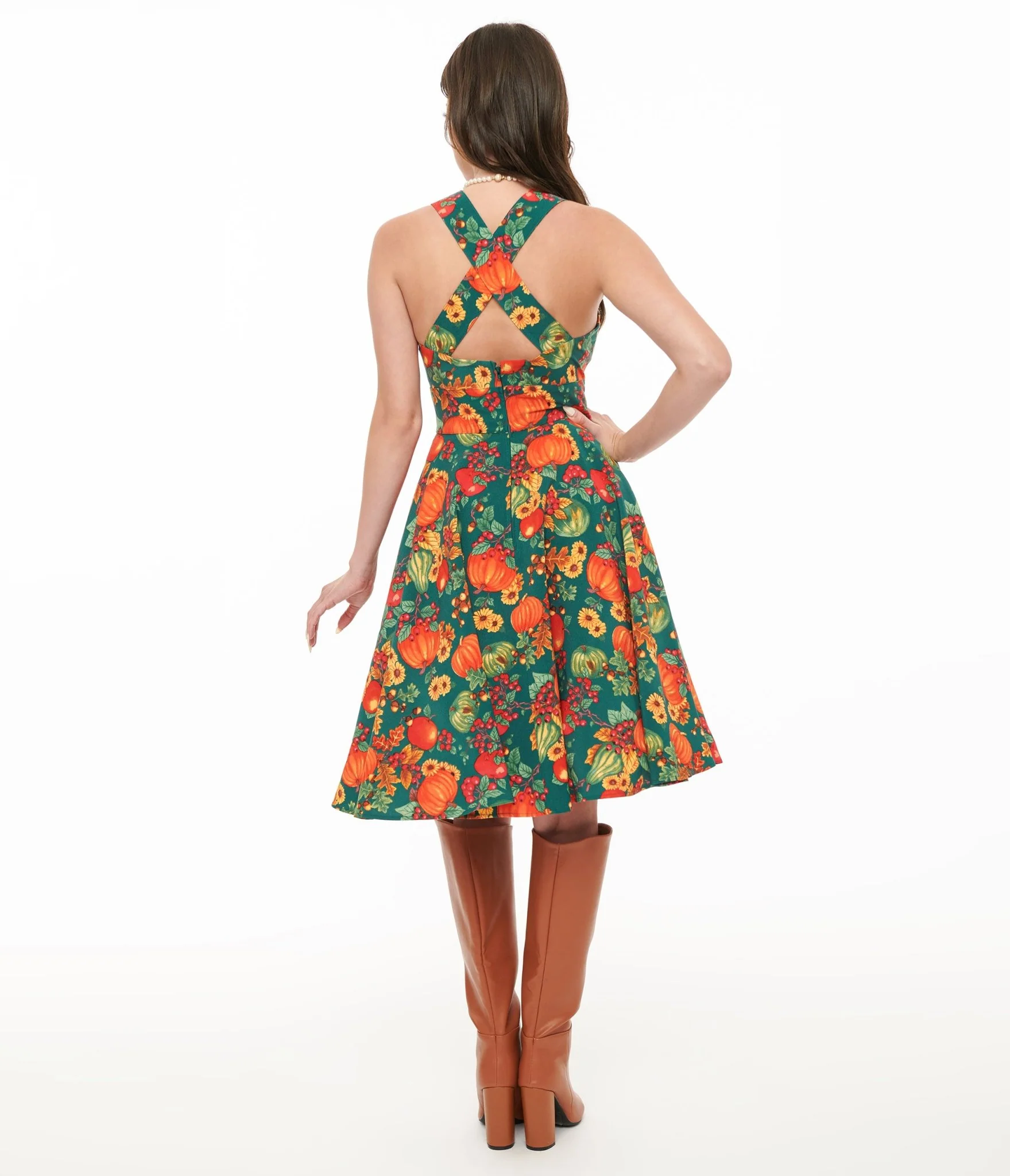 Hell Bunny 1950s Autumn Pinafore Swing Dress