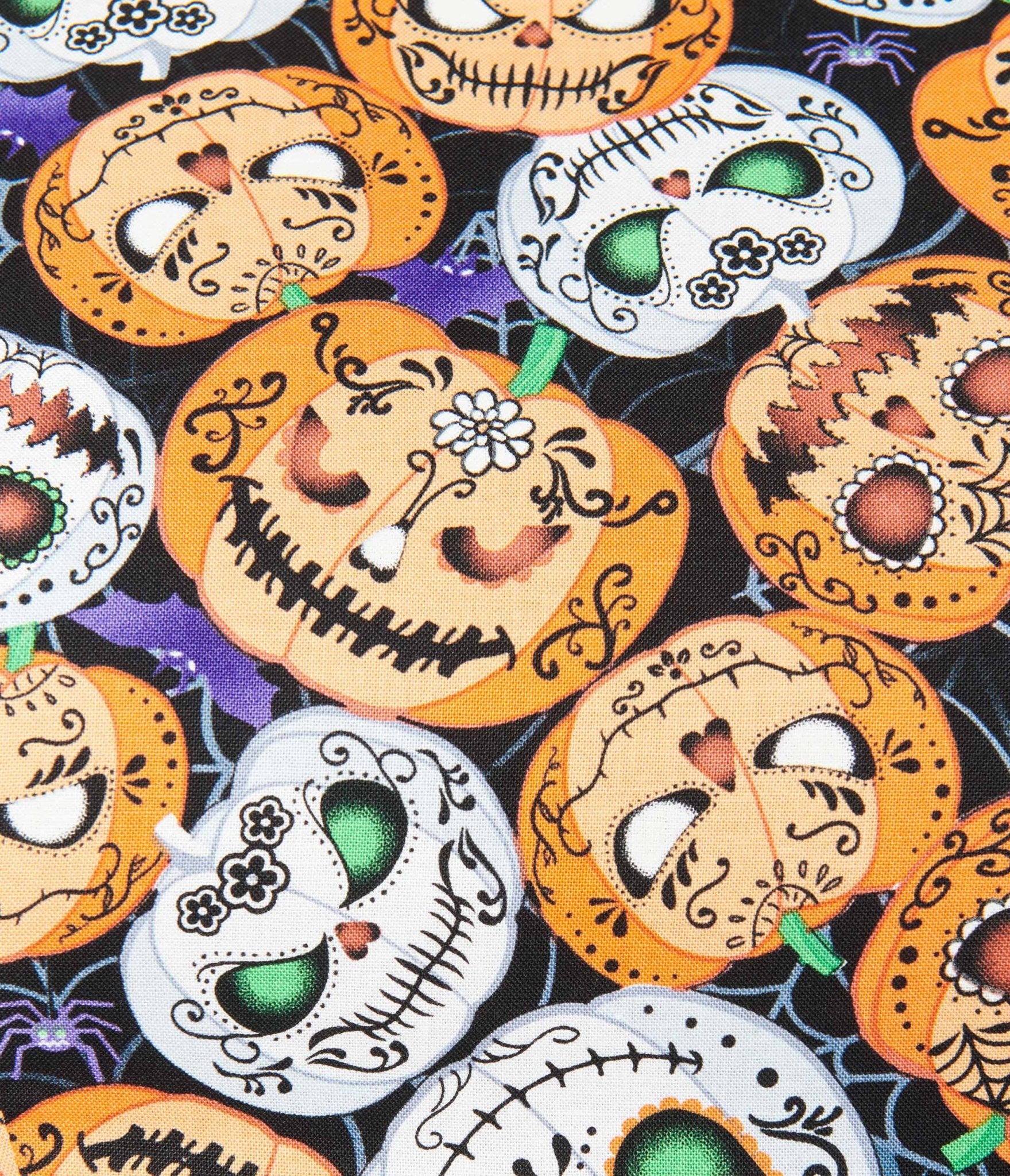 Retrolicious Black & Spooky Pumpkins Flare Dress