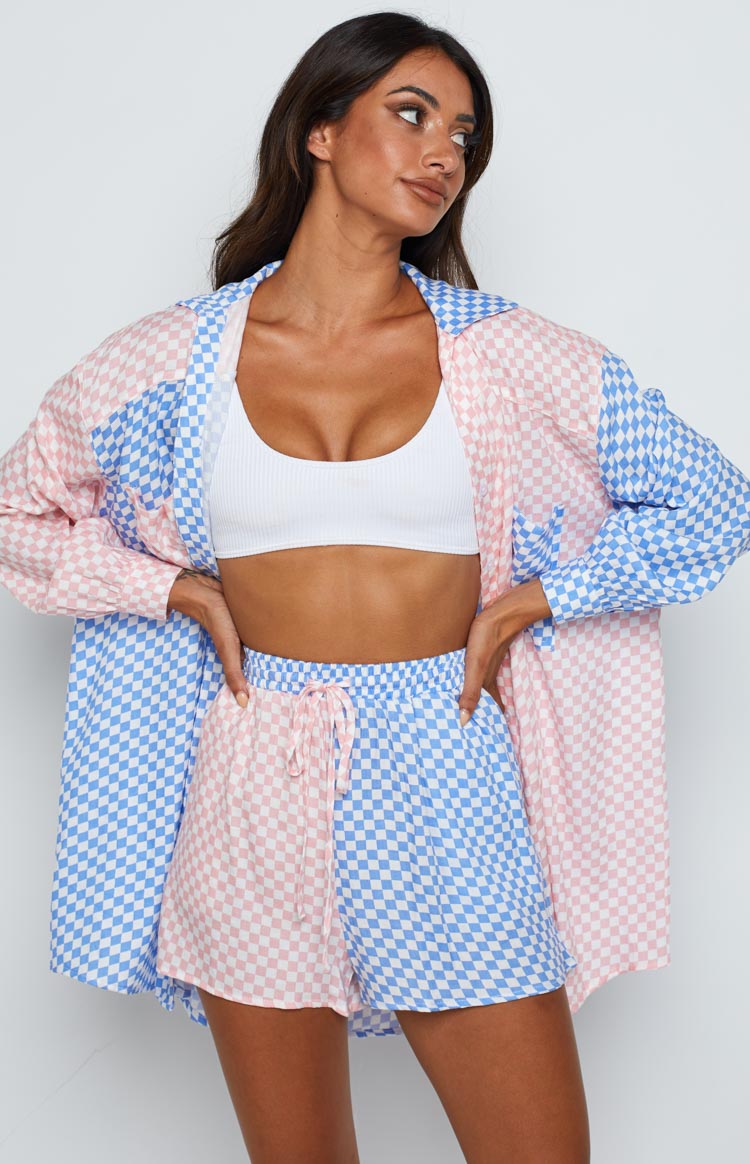 Jamelle Pink Check Shorts