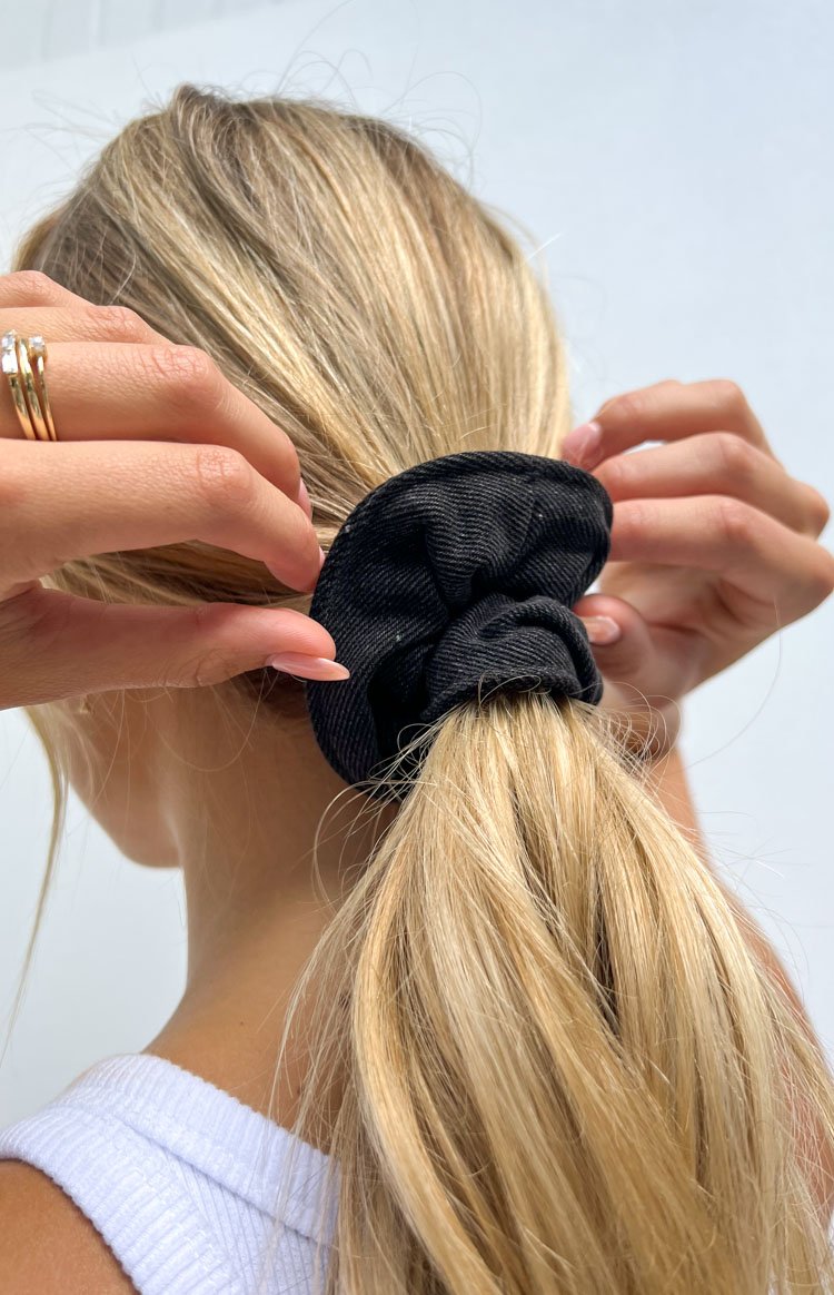 Country Girl Scrunchie Black Denim