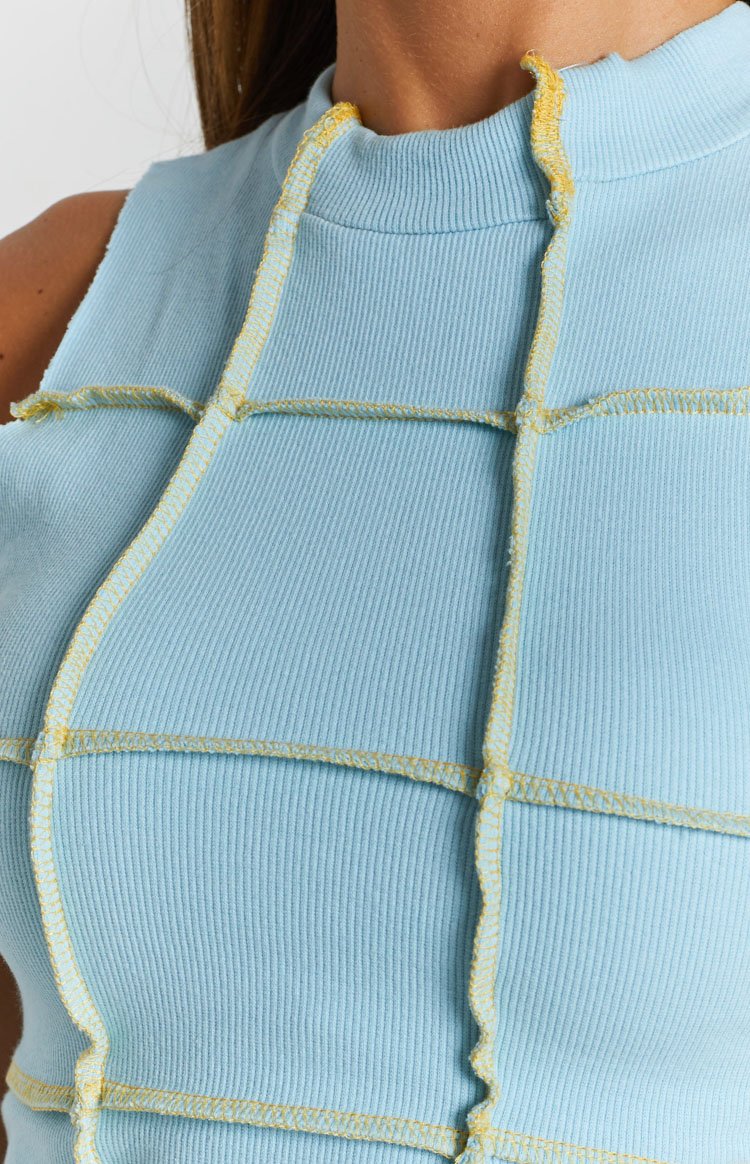Marlia Seamed Top Blue