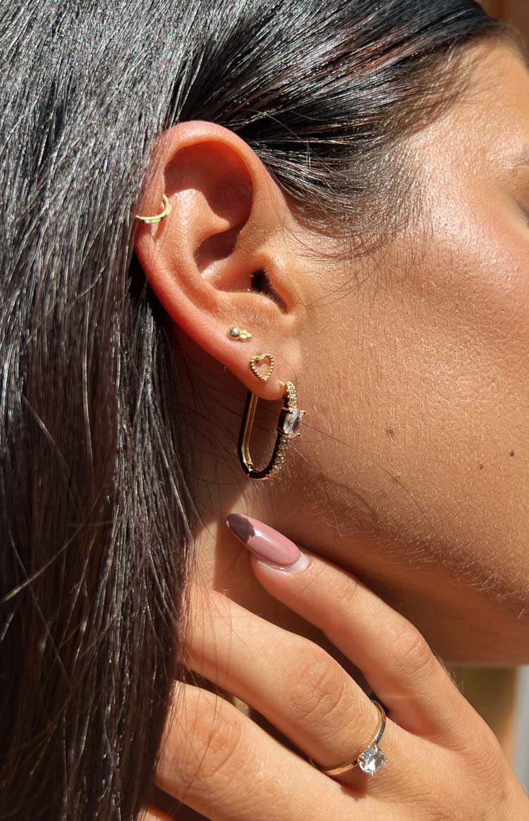 Amari Gold Stainless Steel Hoop Earrings