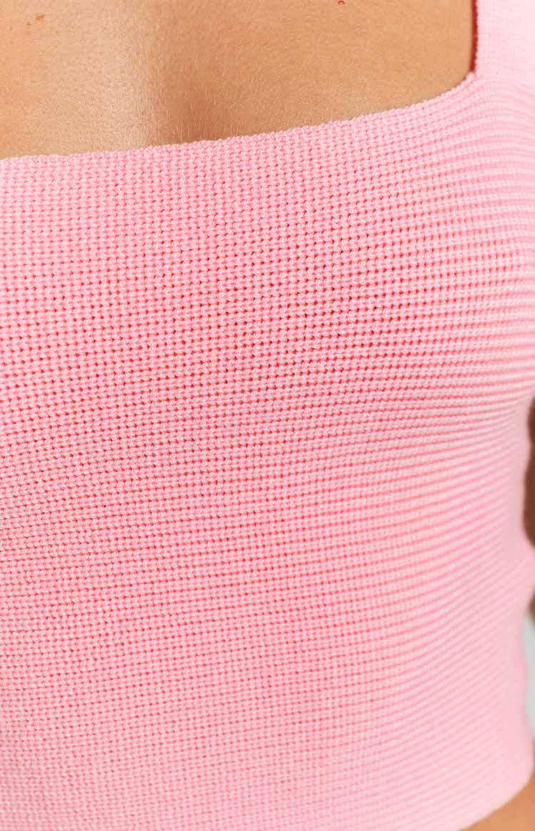 Jellie Pink Knit Twist Top