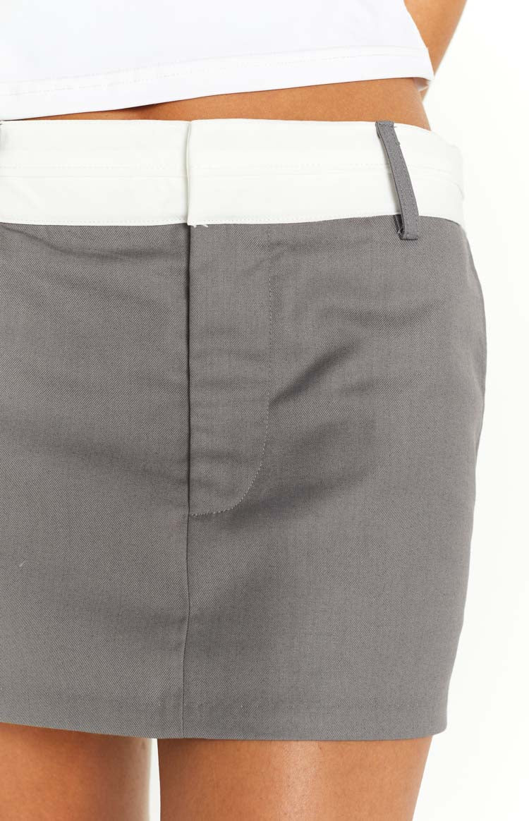 Skylynn Grey Mini Skirt