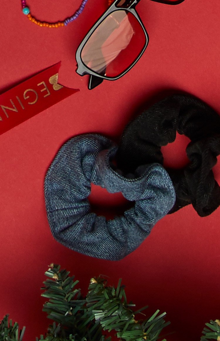 Country Girl Scrunchie Black Denim