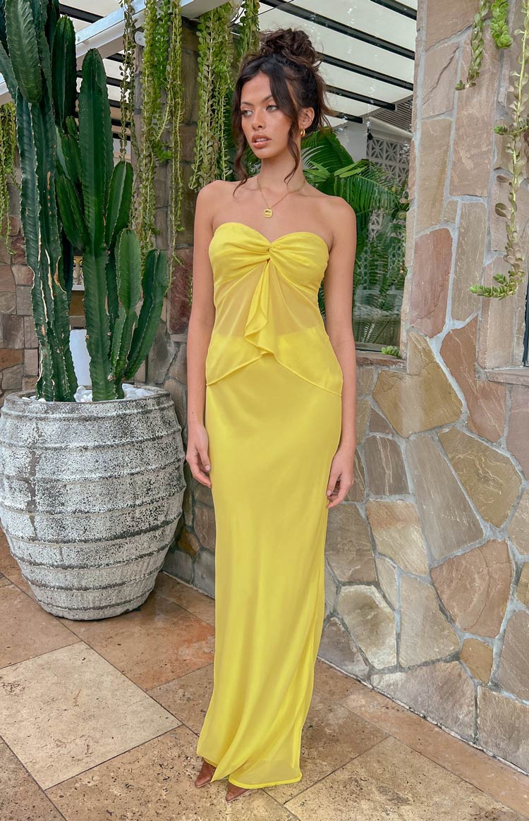Jacqulin Yellow Midi Skirt