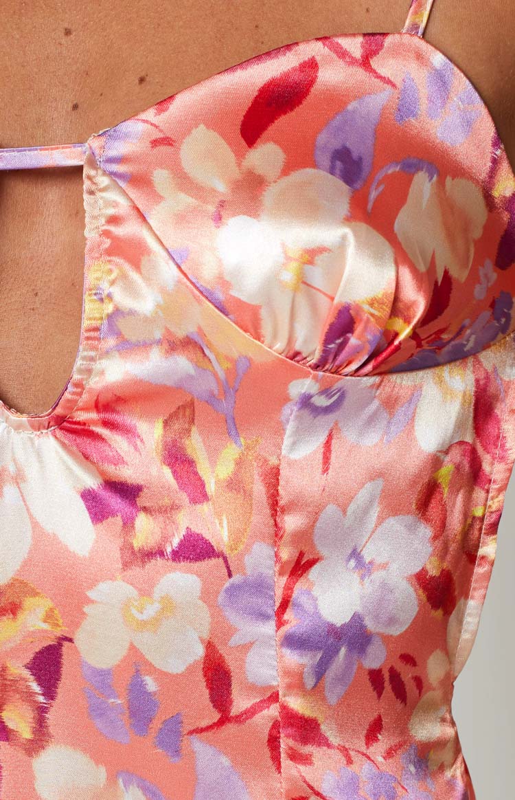 Saffron Pink Floral Mini Dress