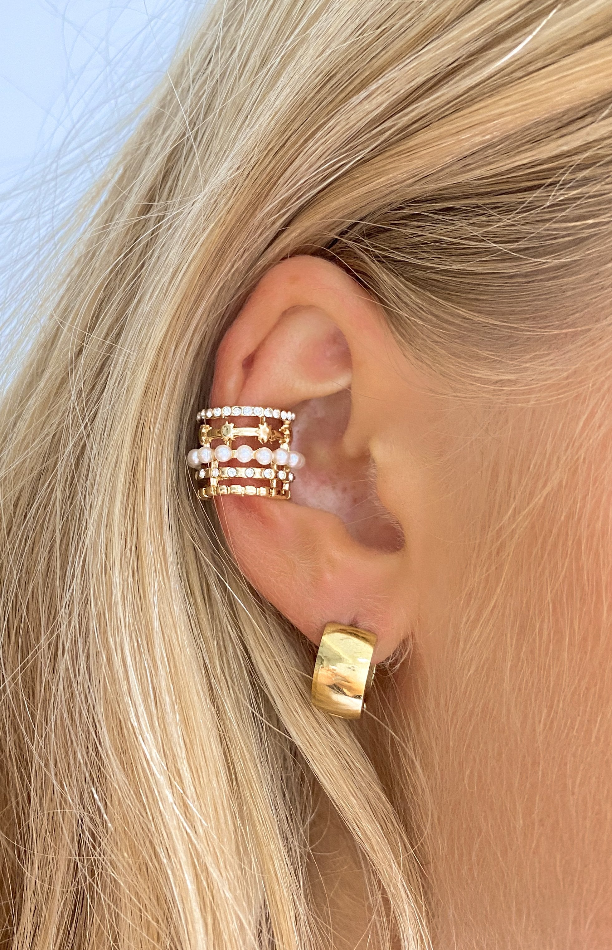 Eclat Galaxy CZ Ear Cuff Gold