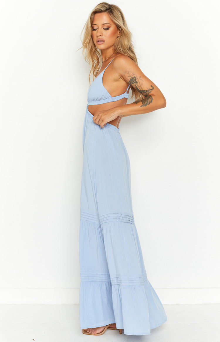 Cove Blue Cutout Maxi Dress