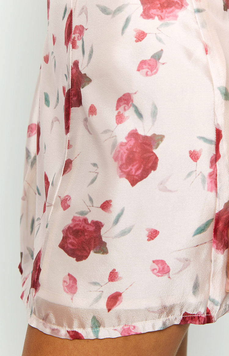 Penny Lane Light Pink Floral Print Mini Dress