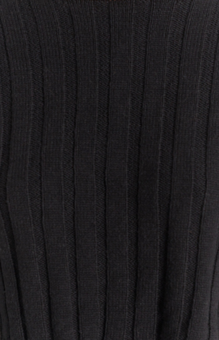 Kristin Black Rib Sweater