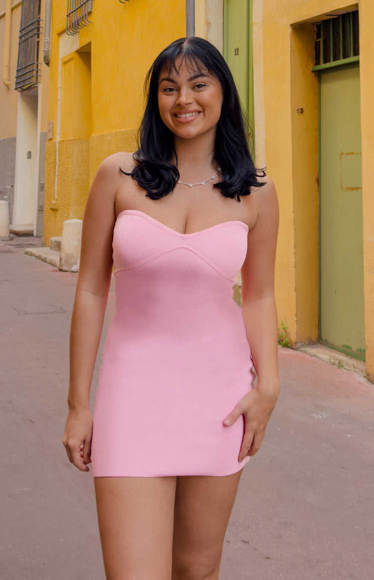 Roselani Pink Strapless Mini Dress