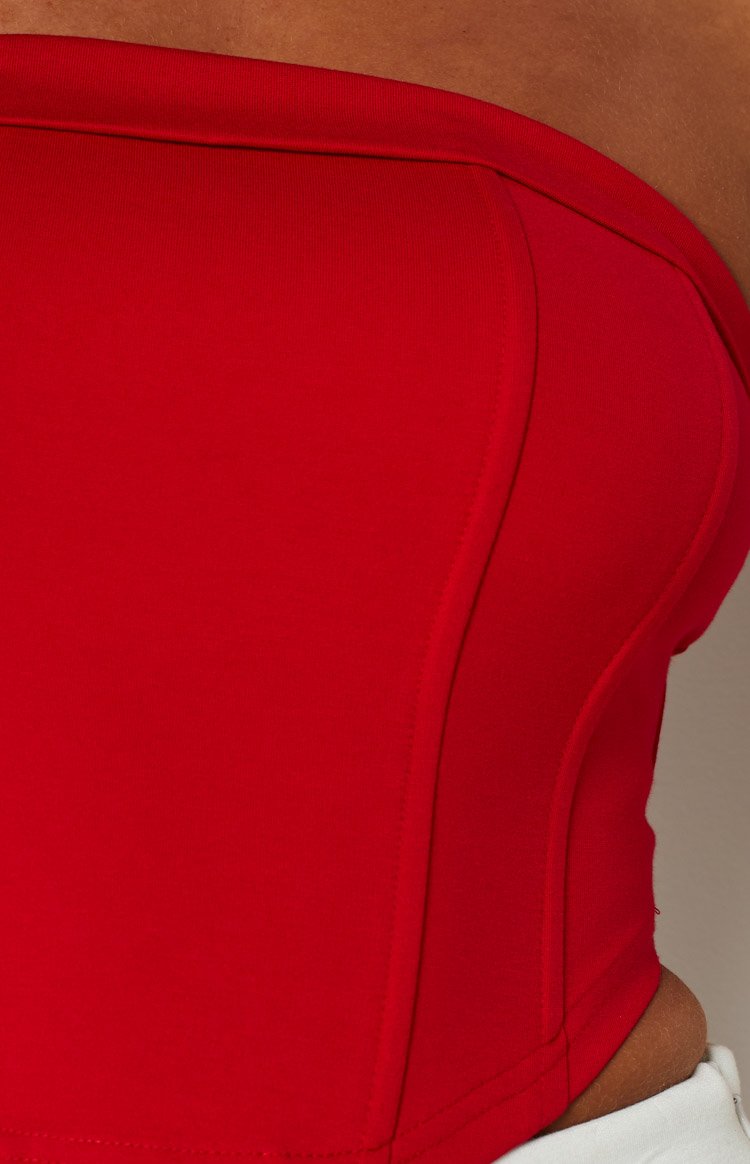 Bobbi Red Strapless Corset Top
