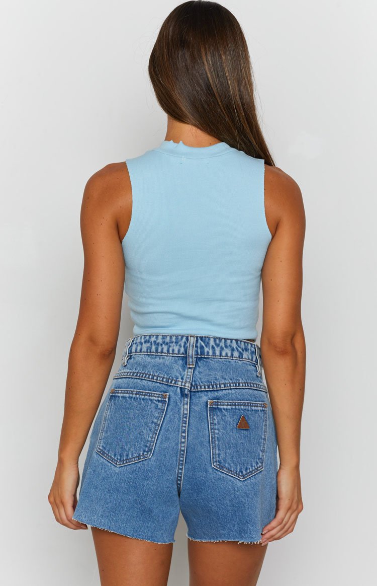Marlia Seamed Top Blue