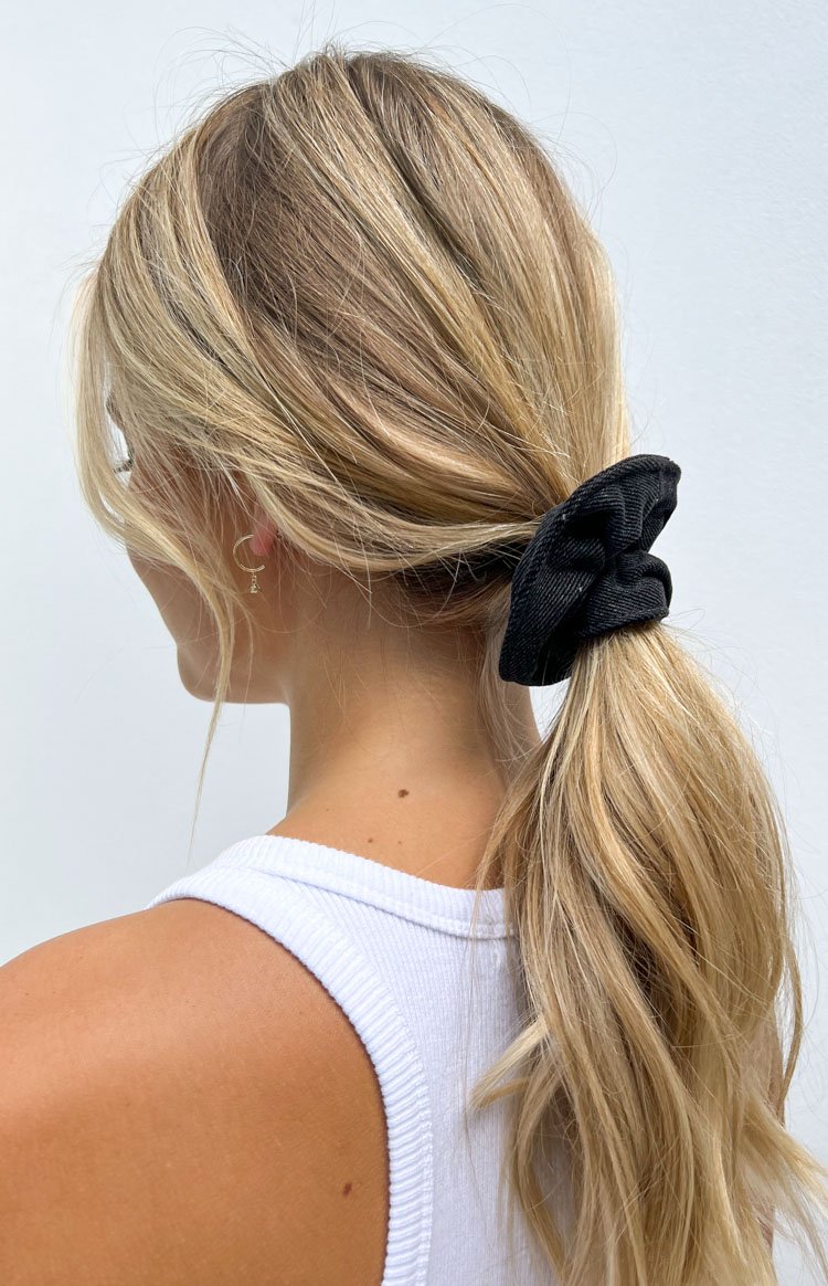 Country Girl Scrunchie Black Denim