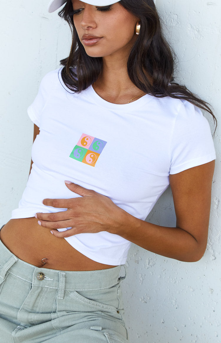 Zen White Graphic Baby Tee