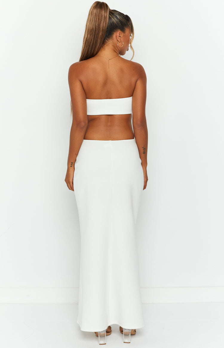 Sylvie White Strapless Maxi Dress