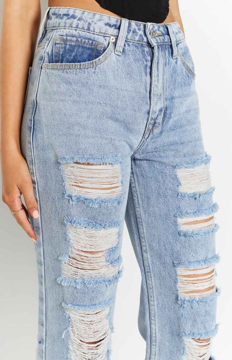 Saylor Distressed Blue Denim Jeans