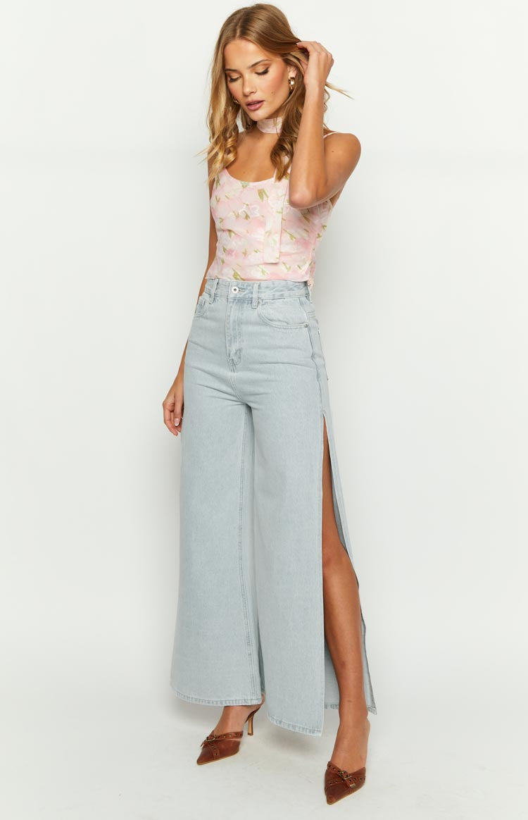 Marelle Light Denim Side Split Jeans