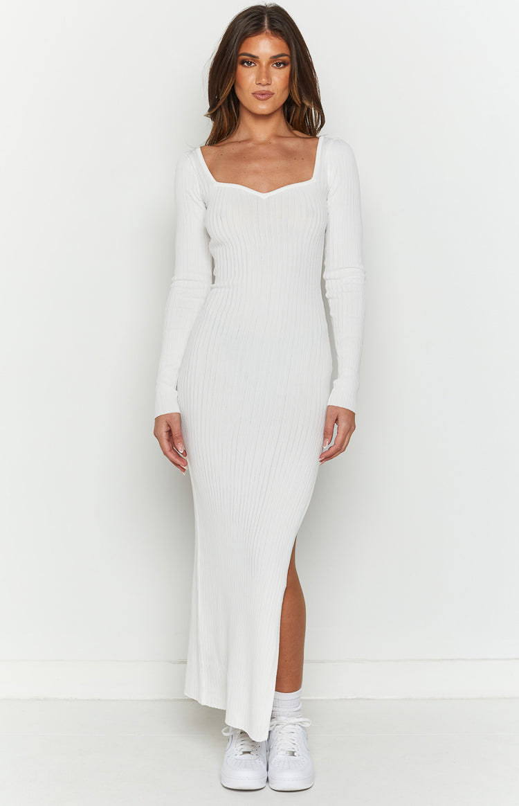 Daniela White Knit Maxi Dress